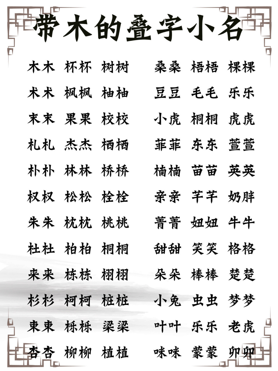 顺口好听的叠字小名，有诗意的叠字小名,好记又好听